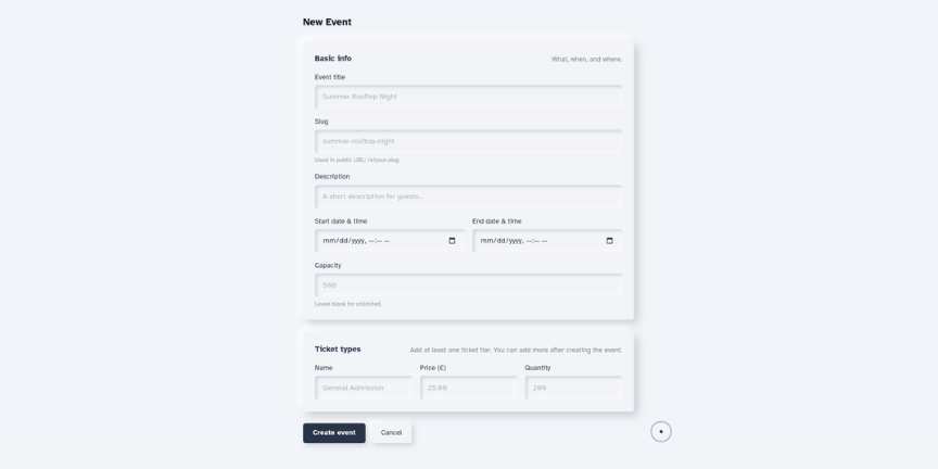 Events and Tickets mockup