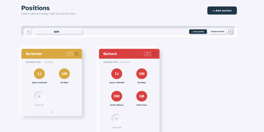 Staff mockup